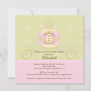 Princess Baby Shower Invitation Pretty Carriage Einladung