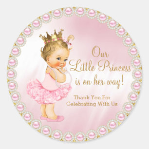 Princess Baby Shower Klassischer Rundsticker Runder Aufkleber
