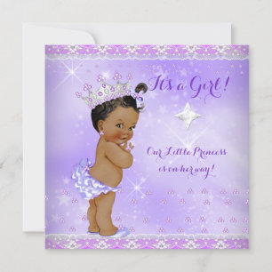 Princess Baby Shower Lilac Lila Lavender Ethnic Einladung