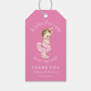 Princess Ballerina Babydusche Pink Personalisiert Geschenkanhänger