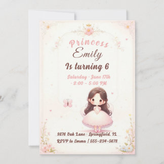 Princess Ballerina Birthday Invitation Einladung