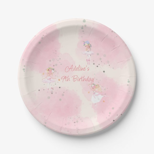 Princess Ballerina Birthday Paper Party Teller (Vorderseite)