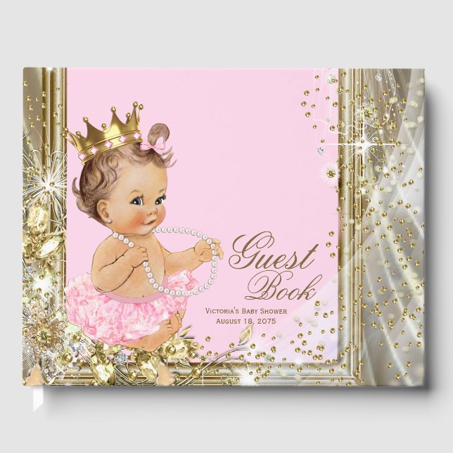 Princess Ballerina Girl Babydusche Gästebuch (Vorderseite)