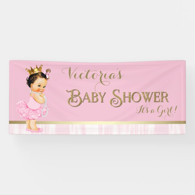 Princess Ballerina Tutu Pearl Baby Dusche Banner (Horizontal)