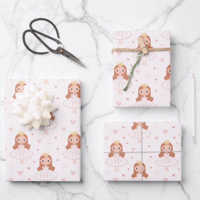Princess ballet Wrapping Paper Flat Sheet Set of 3 Geschenkpapier Set (Vorderseite)