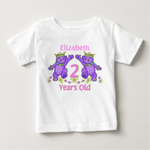Princess Bears 2. Geburtstag Individuelle Name Baby T-shirt