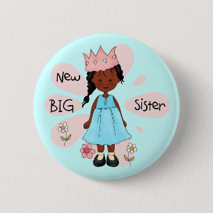 Princess Big Sister African American Button
