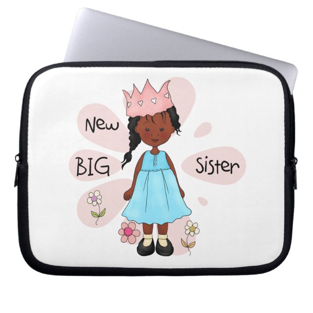 Princess Big Sister African American Laptopschutzhülle (Vorderseite)