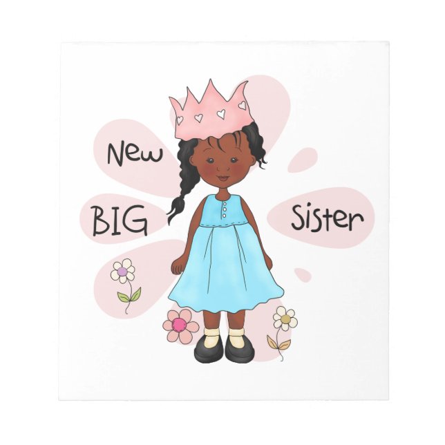 Princess Big Sister African American Notizblock (Vorderseite)