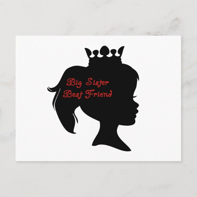 Princess Big Sister Best Friend Postkarte (Vorderseite)