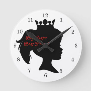 Princess Big Sister Best Friend Runde Wanduhr