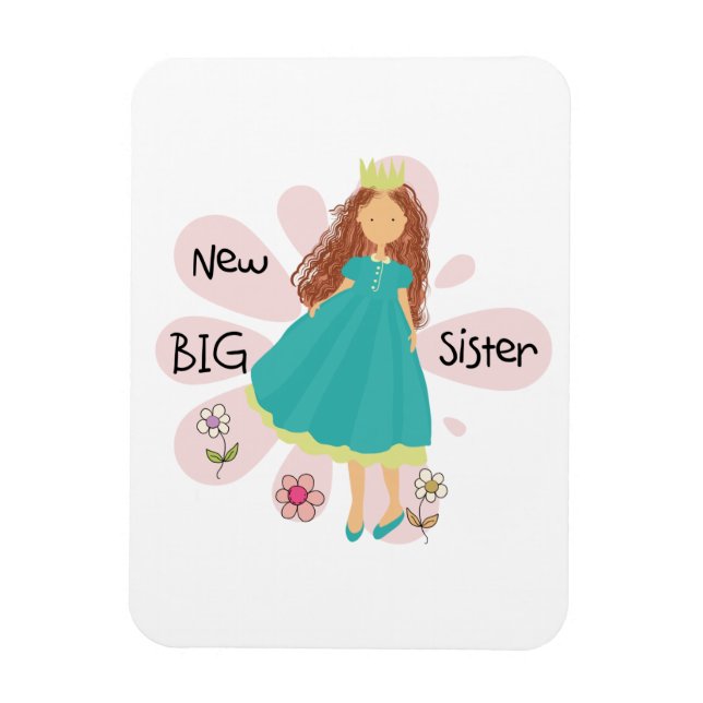 Princess Big Sister Brown Hair Magnet (Vertikal)