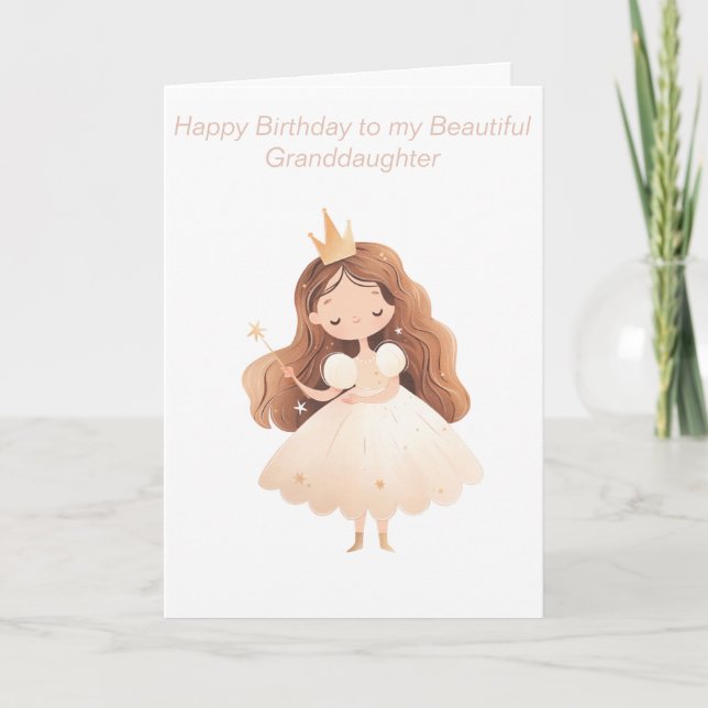 Princess Birthday Card für Enkeltöchter Karte (Vorderseite)