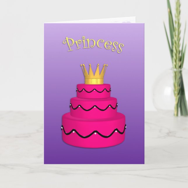 Princess Birthday Card Karte (Vorderseite)
