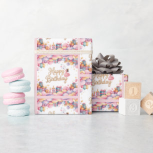Princess Birthday Celebration Watercolor Geschenkpapier