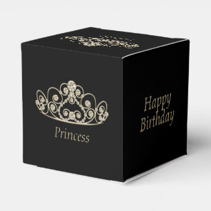 Princess Birthday Design - Gold Tiara Crown Geschenkschachtel