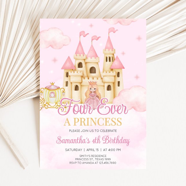 Princess Birthday Einladung (Four Ever Princess Birthday Party Invitation)