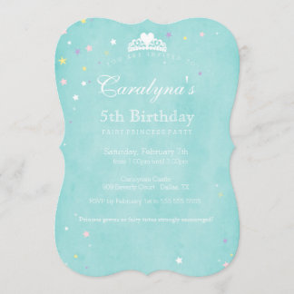 Princess Birthday Einladung Aquamarinen Märchensta