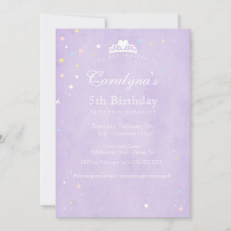 Princess Birthday Einladung Lila Märchenstaub