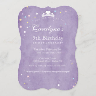 Princess Birthday Einladung Lila Märchenstaub