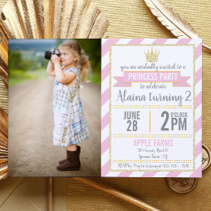 Princess Birthday Einladung mit Imitate Glitzer