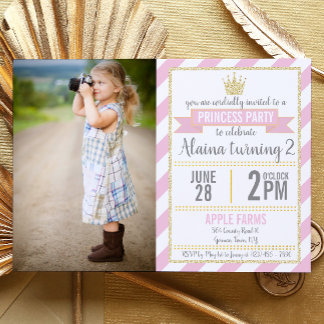 Princess Birthday Einladung mit Imitate Glitzer
