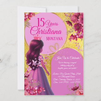 Princess Birthday Einladung - Personalisierter Nam