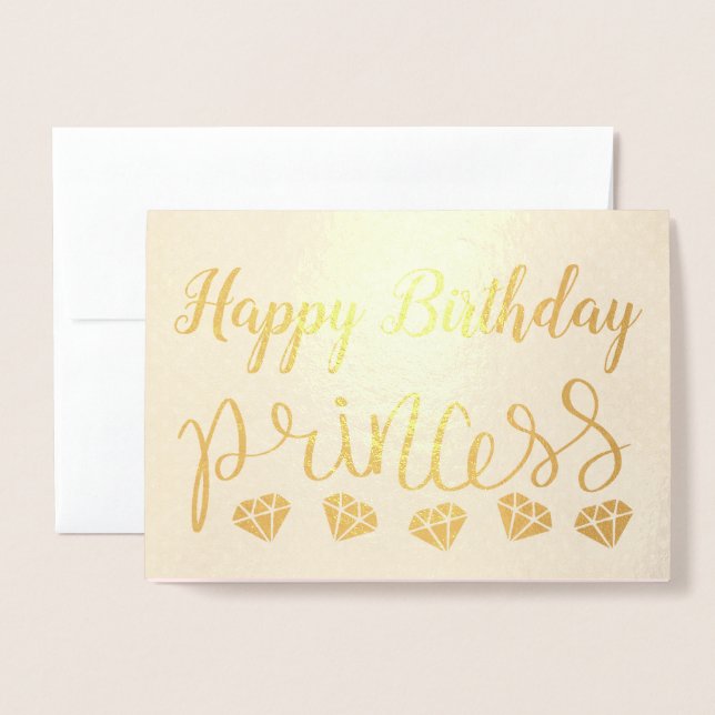 Princess Birthday Folienkarte (Vorderseite mit Umschlag)