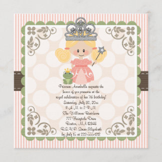 Princess Birthday Foto Einladungen Blonde