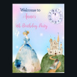 Princess Birthday Kids Welcome Poster<br><div class="desc">Es war einmal eine Zeit,  als sich die kleine Prinzessin drehte...  Geburtstagslinie,  die bearbeitet werden kann. Einladungen und andere Geburtstagsgeschenke..Alles Gute zum Geburtstag!</div>