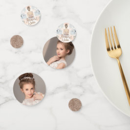 Princess Birthday Party Beige Glitzer Foto Konfetti