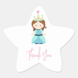 Princess Birthday Party Danke Stern-Aufkleber