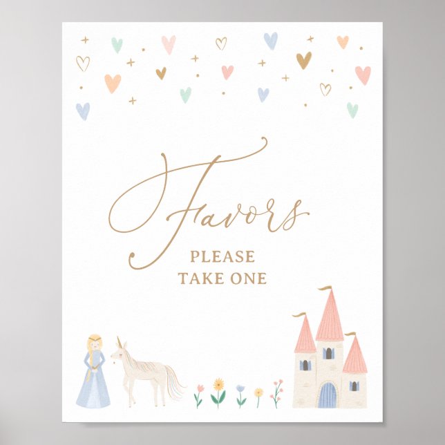 Princess Birthday Party favorisiert Unterschrift Poster (Vorne)