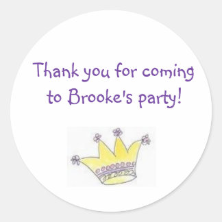 Princess Birthday Party Goody Bag Labels Runder Aufkleber