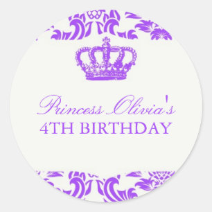 Princess Birthday Party Runder Aufkleber