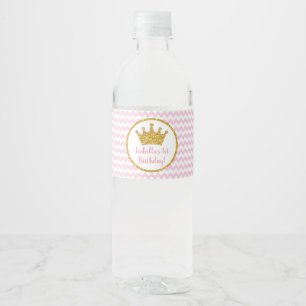 Princess Birthday Water Bottle Labels Wasserflaschenetikett