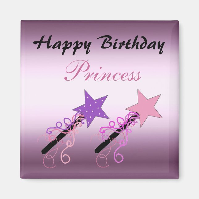 Princess Birthday Wises Magnet (Vorne)
