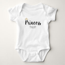 Princess Black Script Schriftart Crown Baby Strampler