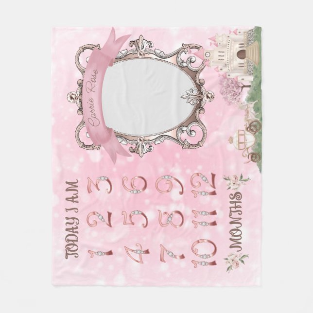 Princess Blanket für die monatlichen Meilenstein-F Fleecedecke (Vorderseite)