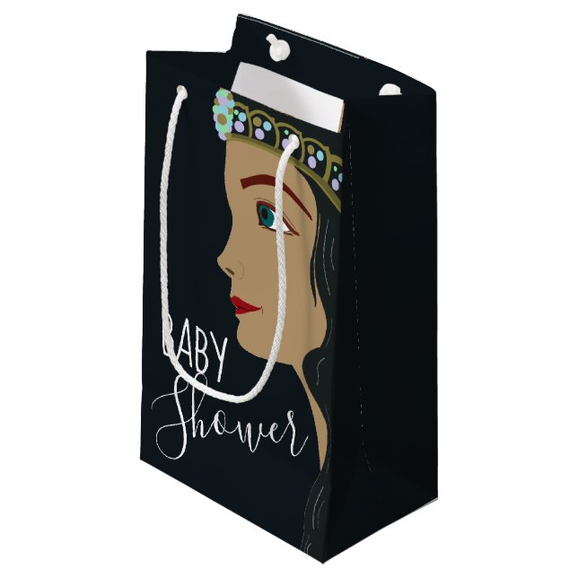 Princess Blue Baby Dusche Kleine Geschenktüte (Vorderseite Schrägansicht)