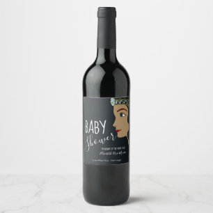 Princess Blue Baby Dusche Weinetikett