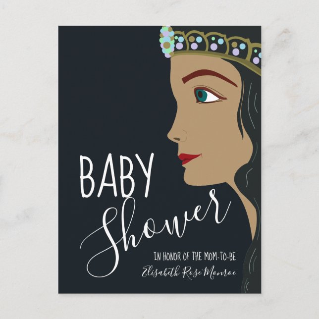 Princess Blue Baby Shower Einladung (Vorderseite)