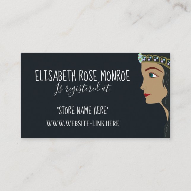 Princess Blue Baby Shower Geschenkregister Begleitkarte (Vorderseite)