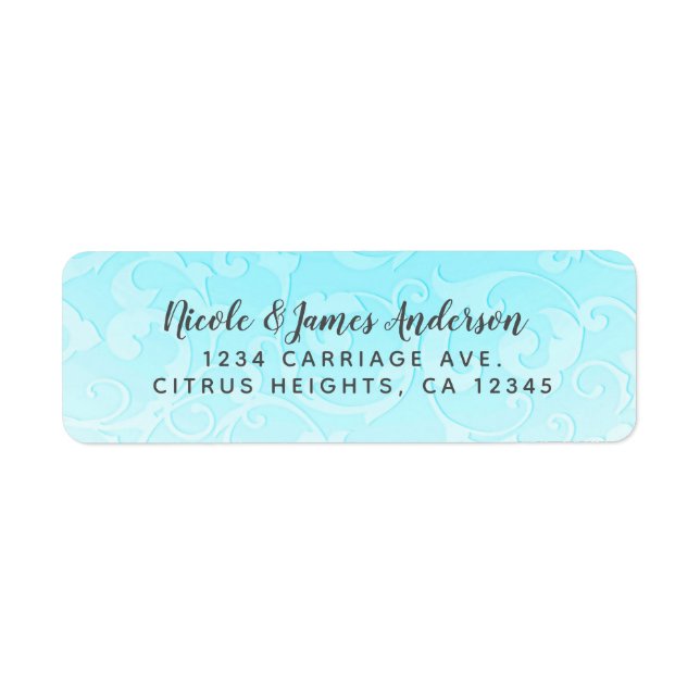 Princess Blue Elegant Storybook Swirl Wedding (Vorne)
