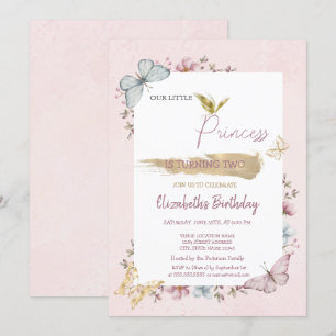 Princess Blume Schmetterlinge Rosa Geburtstag Einladung