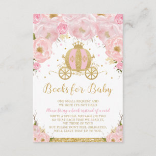 Princess Carriage Floral Baby Dusche bringen Buch Begleitkarte