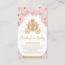 Princess Carriage Floral Baby Dusche bringen Buch Begleitkarte