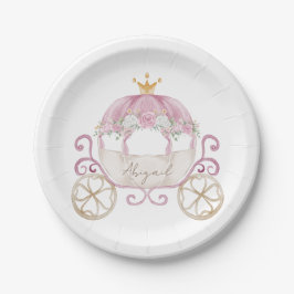 Princess Carriage Personalisiert Baby Dusche Pappteller