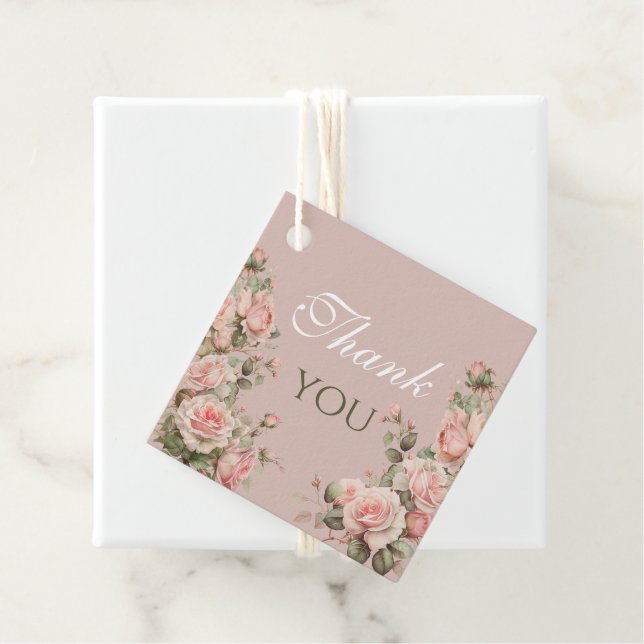 Princess Carriage Vintag Pink Roses Vielen Dank Geschenkanhänger (Beispiel)