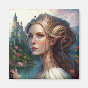 Princess Castle Fantasy Kunst, Dichtung und Musik Magnet